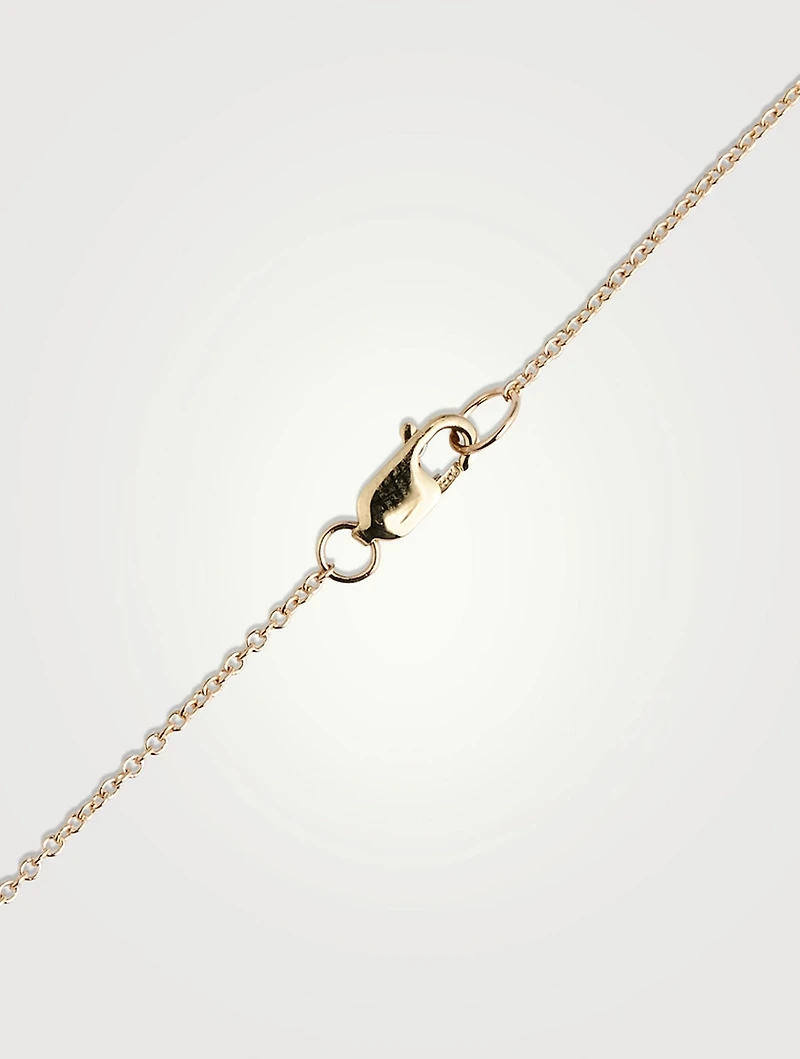 Mini Bezel Bouquet Fan 14K Gold Necklace With Emeralds And Diamonds