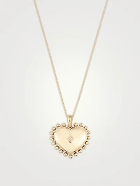 Dew Drop 14K Gold Mini Heart Locket Necklace With Diamond