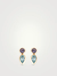 Classique 14K Gold Linea Ear Crawler Earrings With Topaz And Iolite