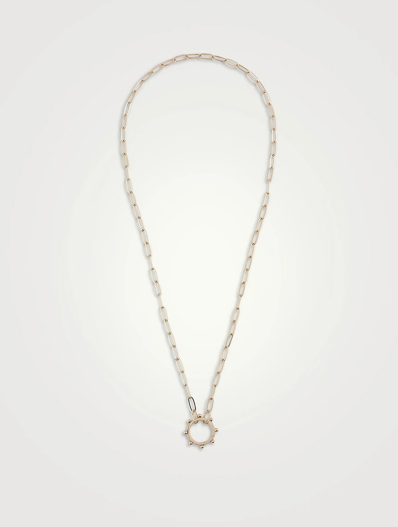 Dew Drop 14K Gold Marine Story Catcher Oval Chain Necklace