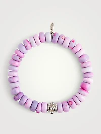 Bohème Silver Lavender Opal Beaded Bracelet