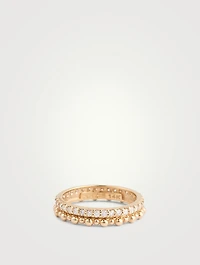 Dew Drop 14K Gold Double Eternity Ring With Diamonds
