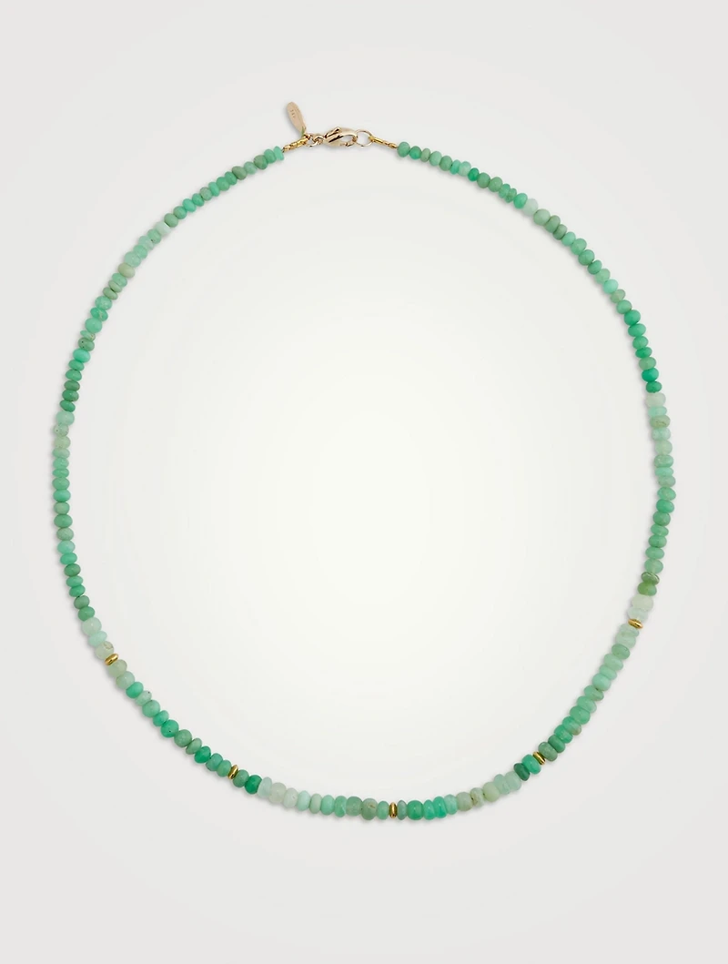 Bohème 18K Gold Chrysoprase Beaded Necklace