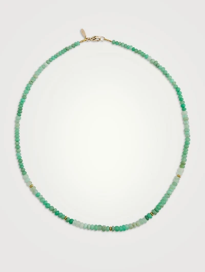 Bohème 18K Gold Chrysoprase Beaded Necklace