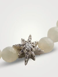 Bohème Faceted Moonstone And Sterling Silver Bracelet With White Topaz