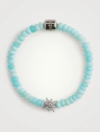 Bohème Peruvian Opal Smooth Rondelle And Sterling Silver Bracelet With White Topaz