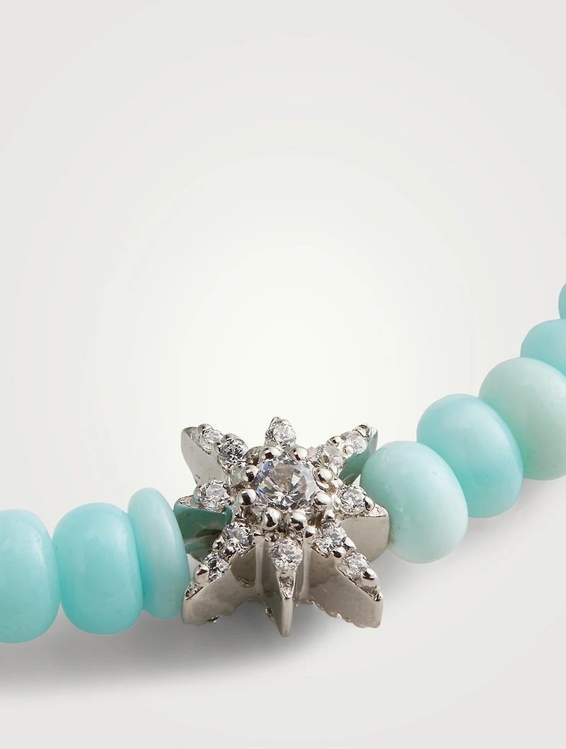 Bohème Peruvian Opal Smooth Rondelle And Sterling Silver Bracelet With White Topaz