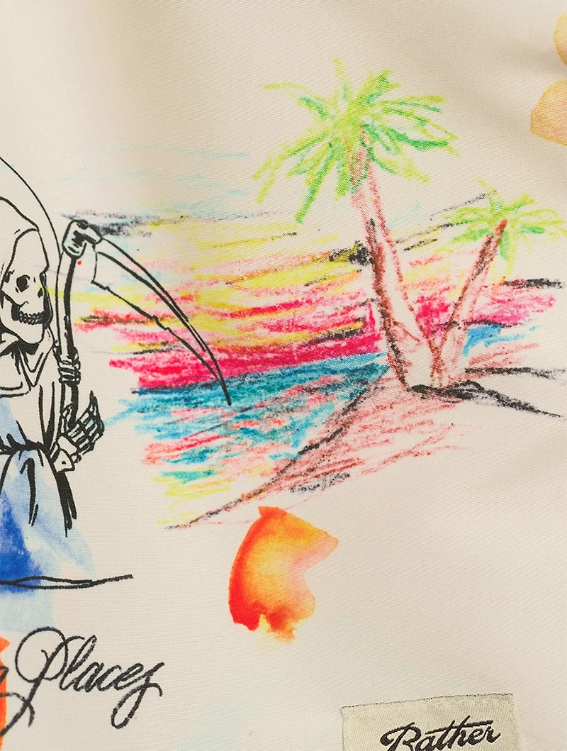 Recycled Swim Shorts Souvenir Print