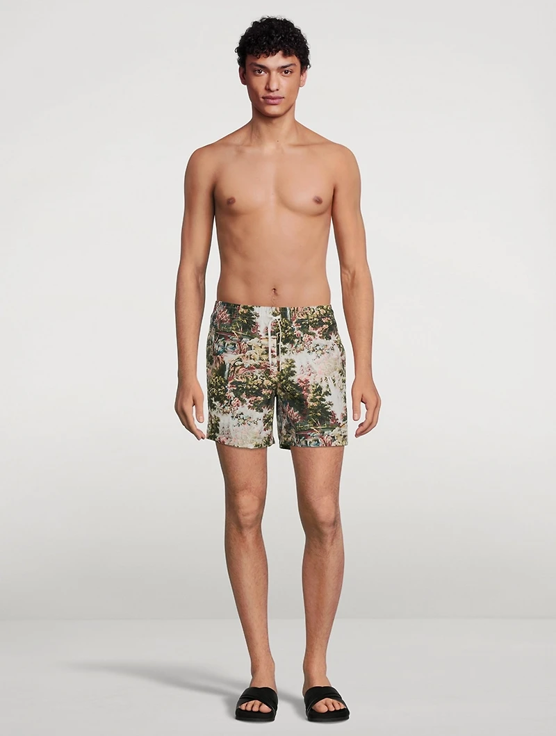 Recycled Swim Shorts Waterfall Print