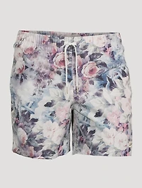 Recycled Swim Shorts Sangria Rose Garden Print