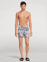 Recycled Swim Shorts Sangria Rose Garden Print