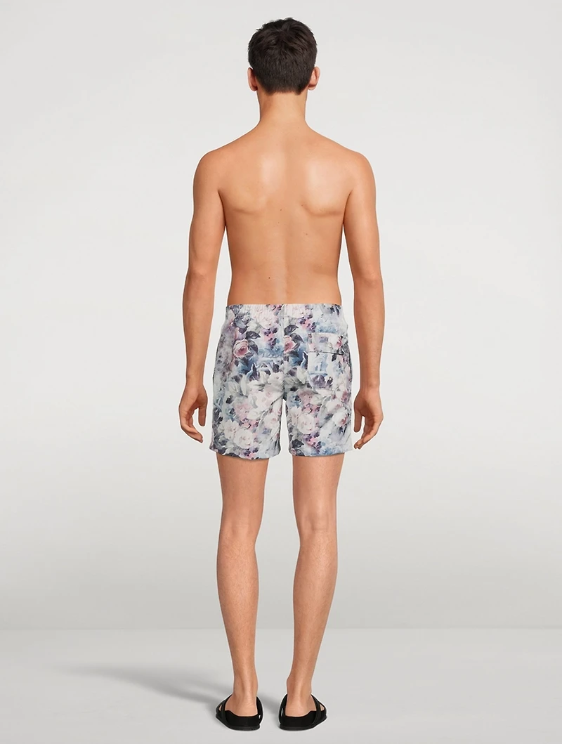 Recycled Swim Shorts Sangria Rose Garden Print