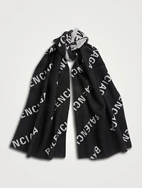 Wool Jacquard Logo Scarf
