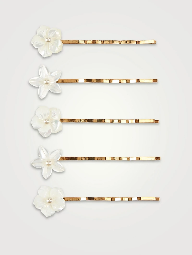 Set Of 5 Marika Bobby Pins With Pearls