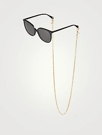 Round Sunglasses With Chain