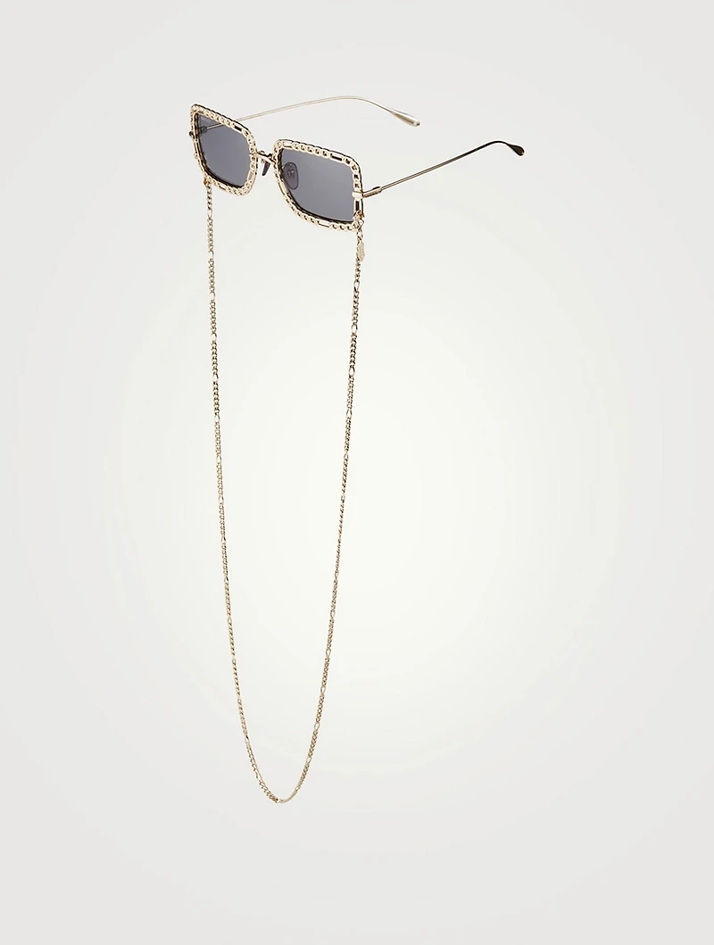 Square Sunglasses With Chain