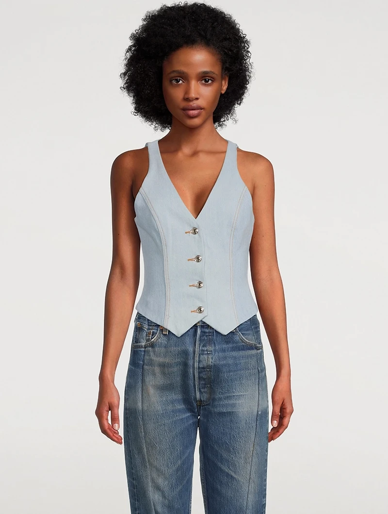 Ava Reclaimed Denim Vest