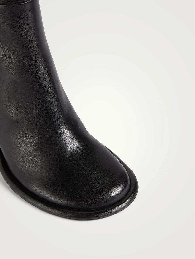 Pipe Leather Knee-High Boots