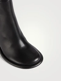 Pipe Leather Knee-High Boots