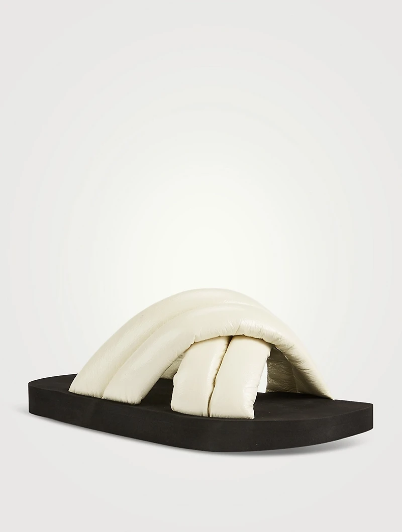 Float Padded Leather Slide Sandals