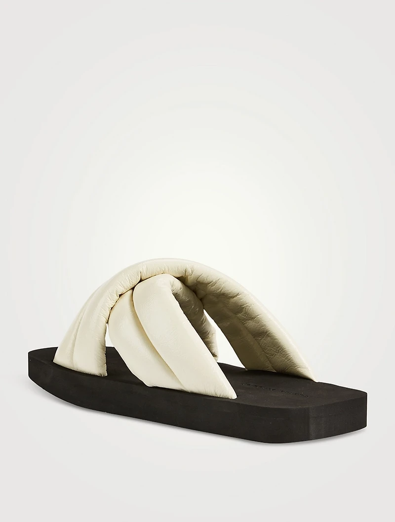 Float Padded Leather Slide Sandals