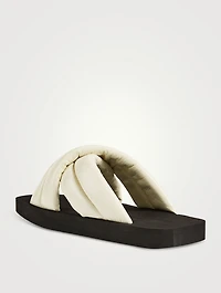Float Padded Leather Slide Sandals