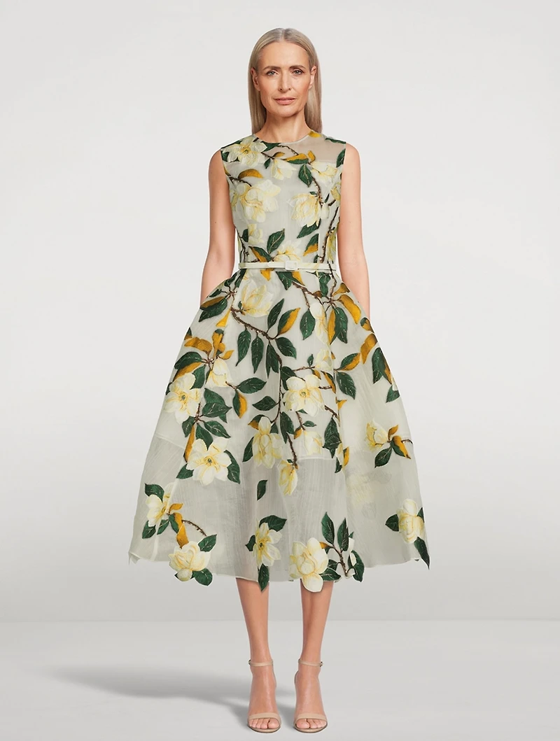 Degradé Magnolia Fil Coupé Cocktail Dress