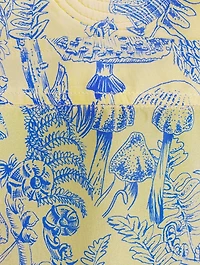 Silk Midi Dress Mushroom Print