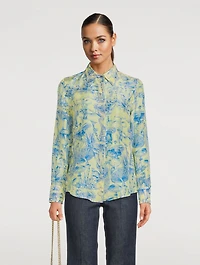 Silk Shirt Mushroom Print
