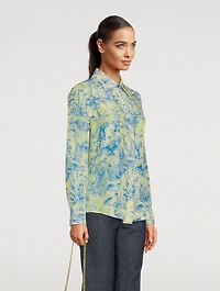 Silk Shirt Mushroom Print