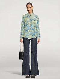 Silk Shirt Mushroom Print