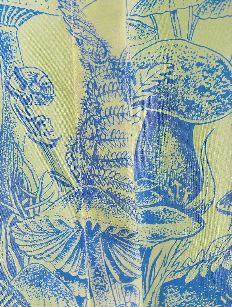 Silk Shirt Mushroom Print