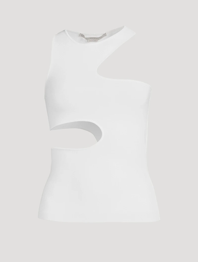 Compact Knit Cut-Out Tank Top