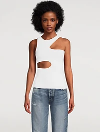 Compact Knit Cut-Out Tank Top