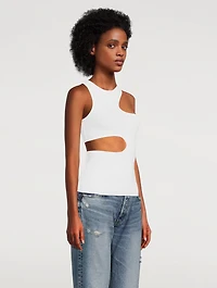 Compact Knit Cut-Out Tank Top