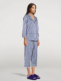 Cotton Striped Cropped Pajama Set