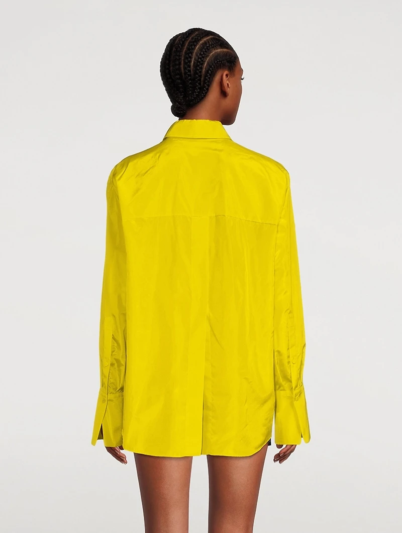 Washed Taffeta Shirt With Neck Tie