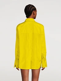Washed Taffeta Shirt With Neck Tie