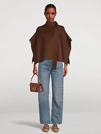 Mini Wool And Cashmere Cape With Scarf