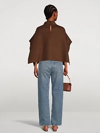 Mini Wool And Cashmere Cape With Scarf