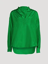 Silk Taffeta Anorak Blouse