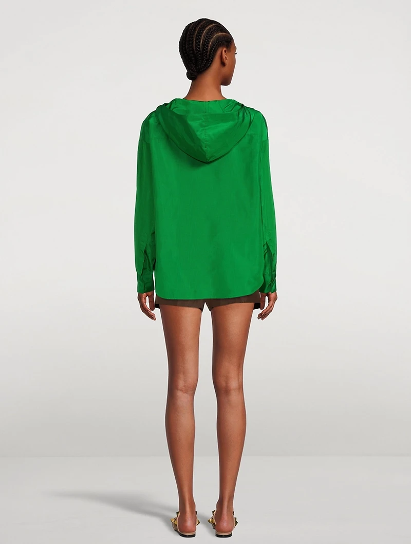 Silk Taffeta Anorak Blouse