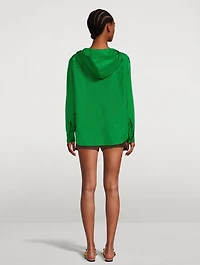 Silk Taffeta Anorak Blouse