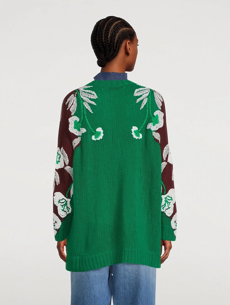 Street Flowers Tulipop Jacquard Wool Cardigan
