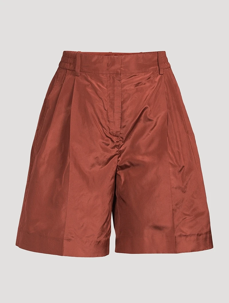 Washed Taffeta Bermuda Shorts