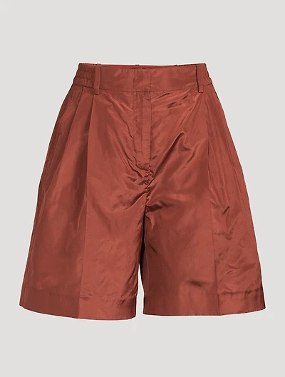 Washed Taffeta Bermuda Shorts