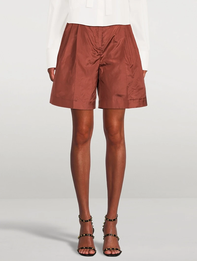Washed Taffeta Bermuda Shorts
