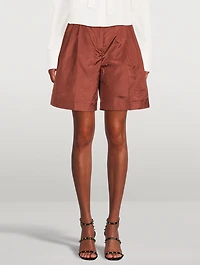 Washed Taffeta Bermuda Shorts
