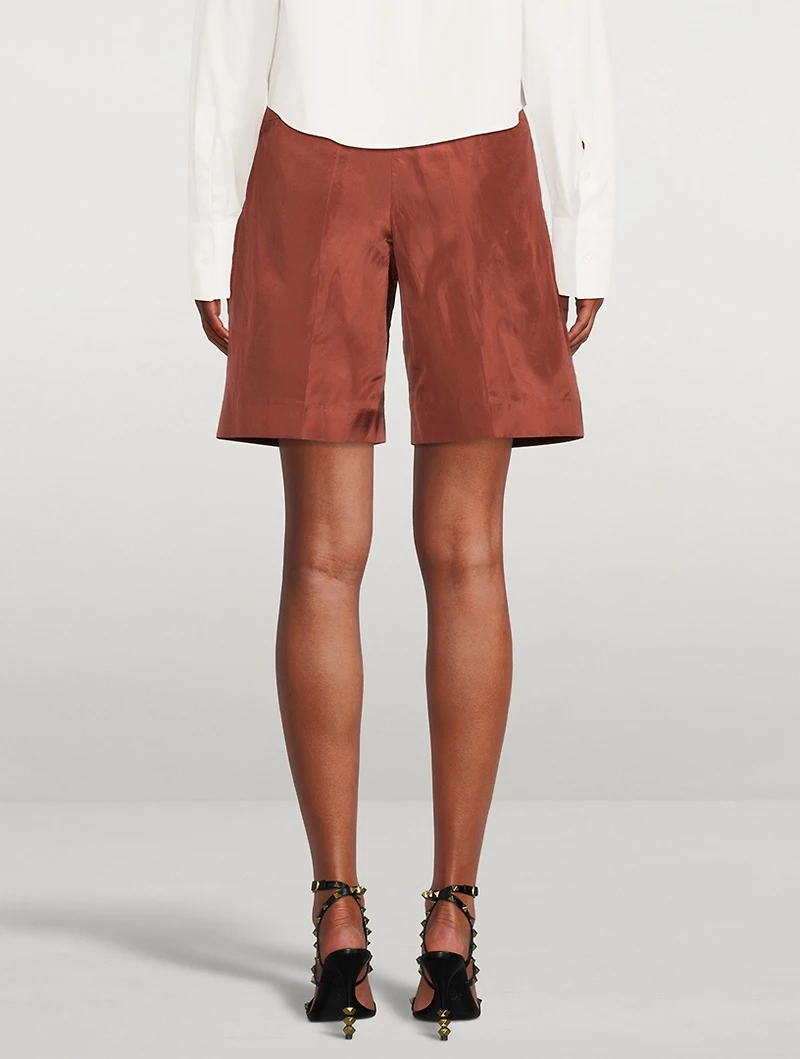 Washed Taffeta Bermuda Shorts