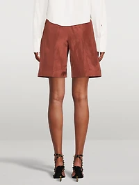 Washed Taffeta Bermuda Shorts
